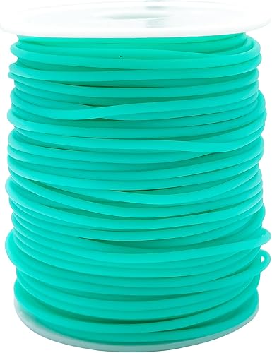 Tubo hueco de goma de 54 yardas, cuerda de tubo de PVC de 0.079 pulgadas con carrete para hacer collares, pulseras, joyas (aguamarina)