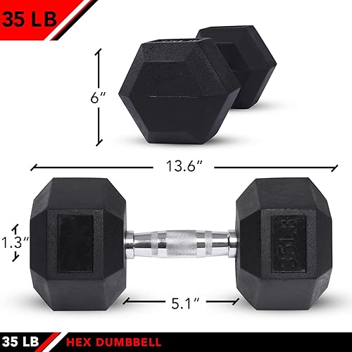 Vista 2 de JFIT Rubber Hex Dumbbell