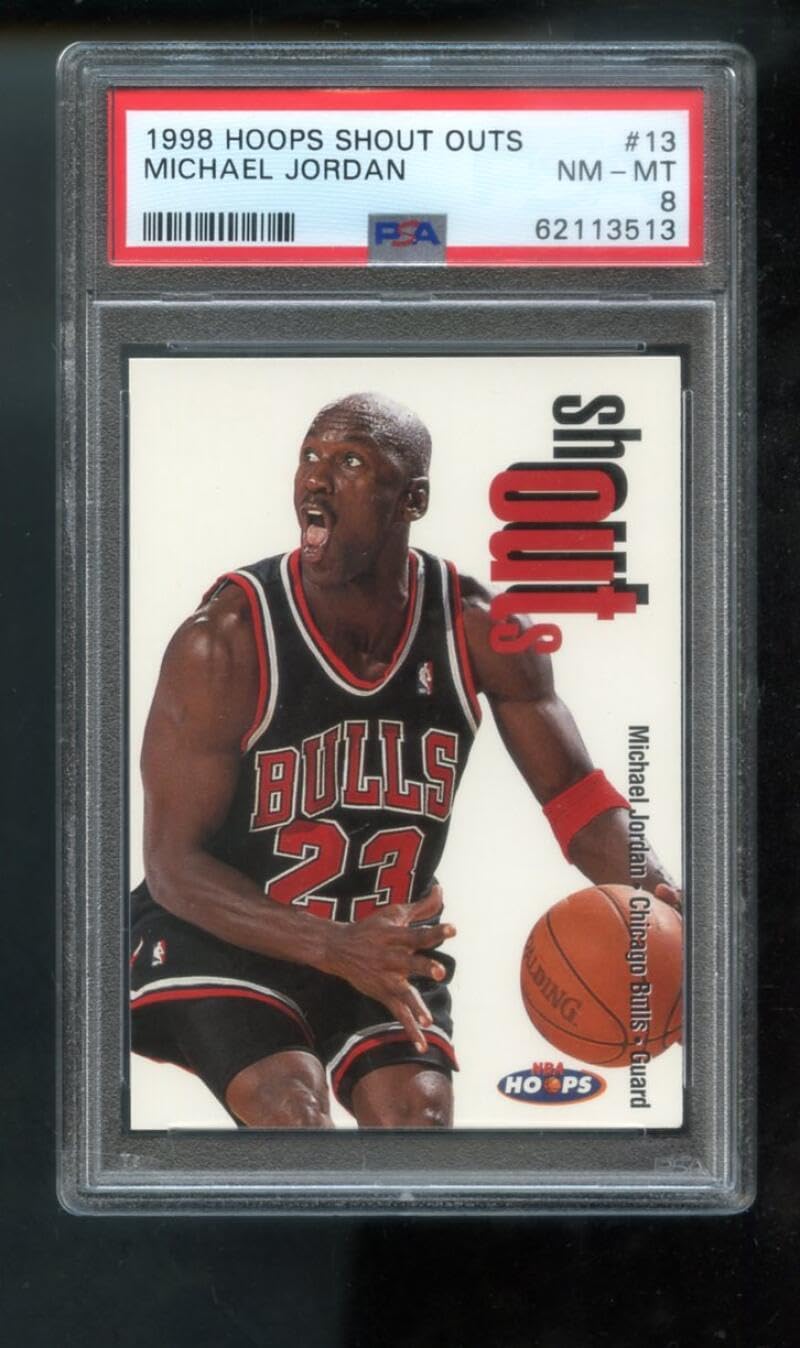 1998-99 Hoops #13 Michael Jordan Shout Outs Insert PSA 8 Graded Basketball Card NBA 98-99 1998-1999 Chicago Bulls