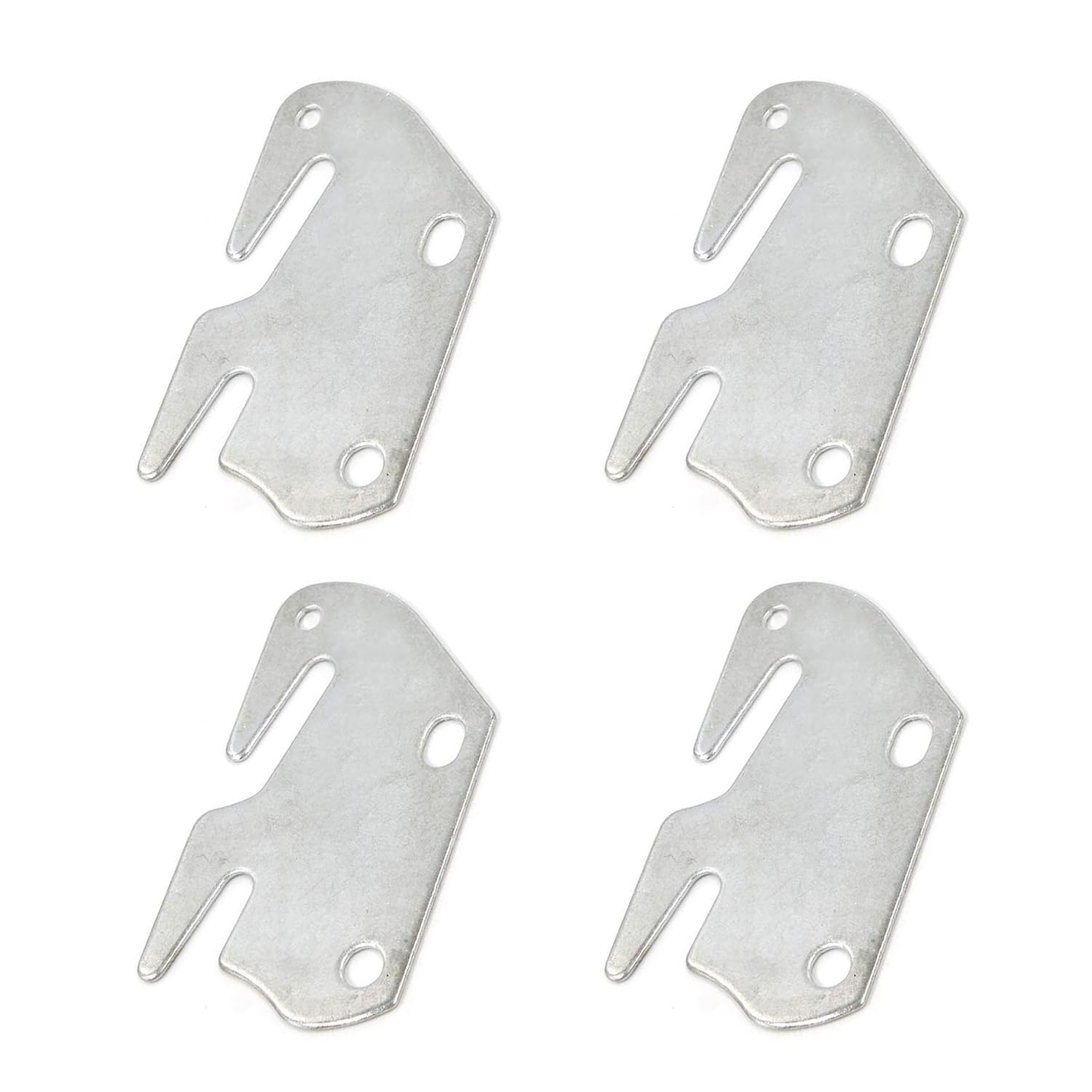 ZYAMY 4pcs Universal Wood Bed Rail Hook Plates, Bed Frame Bracket Headboard, Silver Steel, Bed Frame Mount