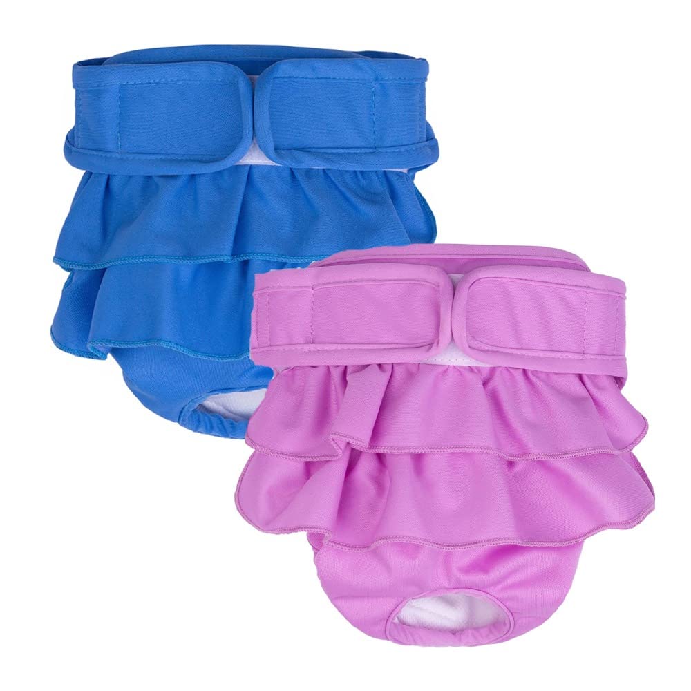 PETANGEL 2 Pack Dog Female Diapers, Washable Dog Diapers Highly Absorbent Reusable Diapers for Dog Period Panties Dresses for Dogs in Period, Heat or Excitable Urination (L:Waist: 50cm-59cm) (B0B857NMNV) Amazon Price History, Amazon Price Tracker