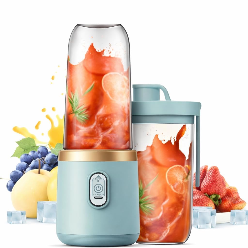 OZOY Blender Mixer Grinder | Mini Blender for Smoothies & Juices | 2-Jar Capacity (400ml*2) | 45 Watts Bullet Rechargeable Portable Juicer | Auto-Stop After 40s-image-25