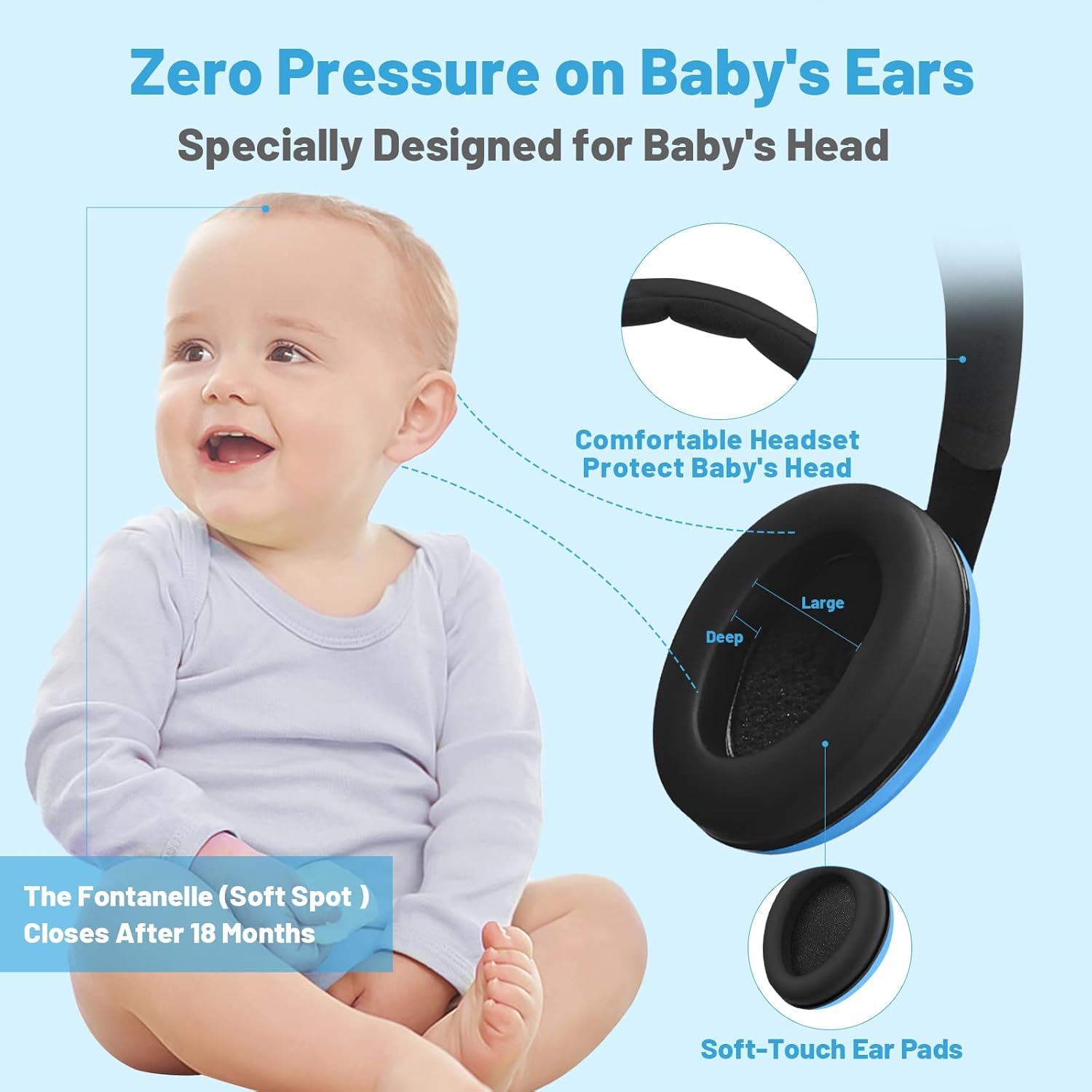 Browse Bliss Baby Noise Cancelling Headphones, Ear Protection Earmuffs for 0-3 Years Kids (BLUE) 2