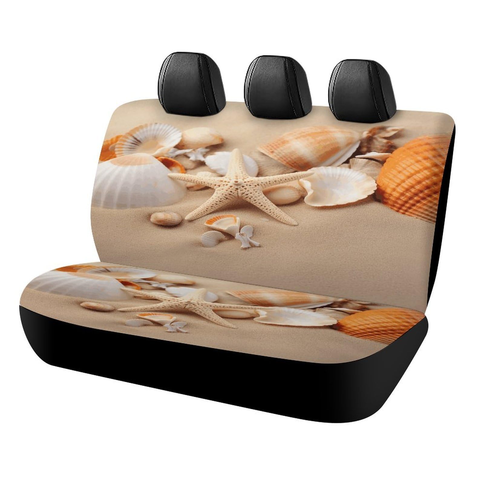 Fundas de asiento de coche para camiones y SUV con diseño playero de Seashells 8