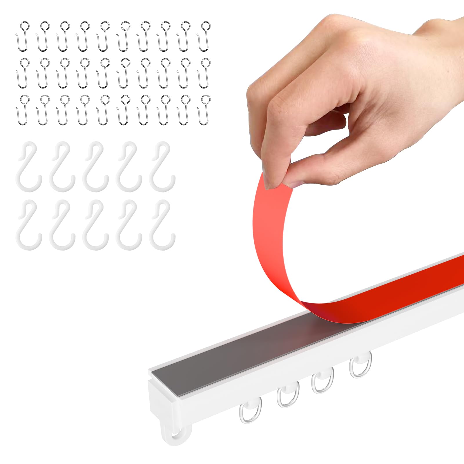 Photo 1 of [Several Already Used] GONNRLY Adhesive Ceiling Curtain Track, Paste Type No Need to Drill, Suitable for Smooth Ceiling or Wall, Closets, Door and Window Frames, Meet Multi-Scenario and Multi-Functional Needs-3.32M/10.9FT