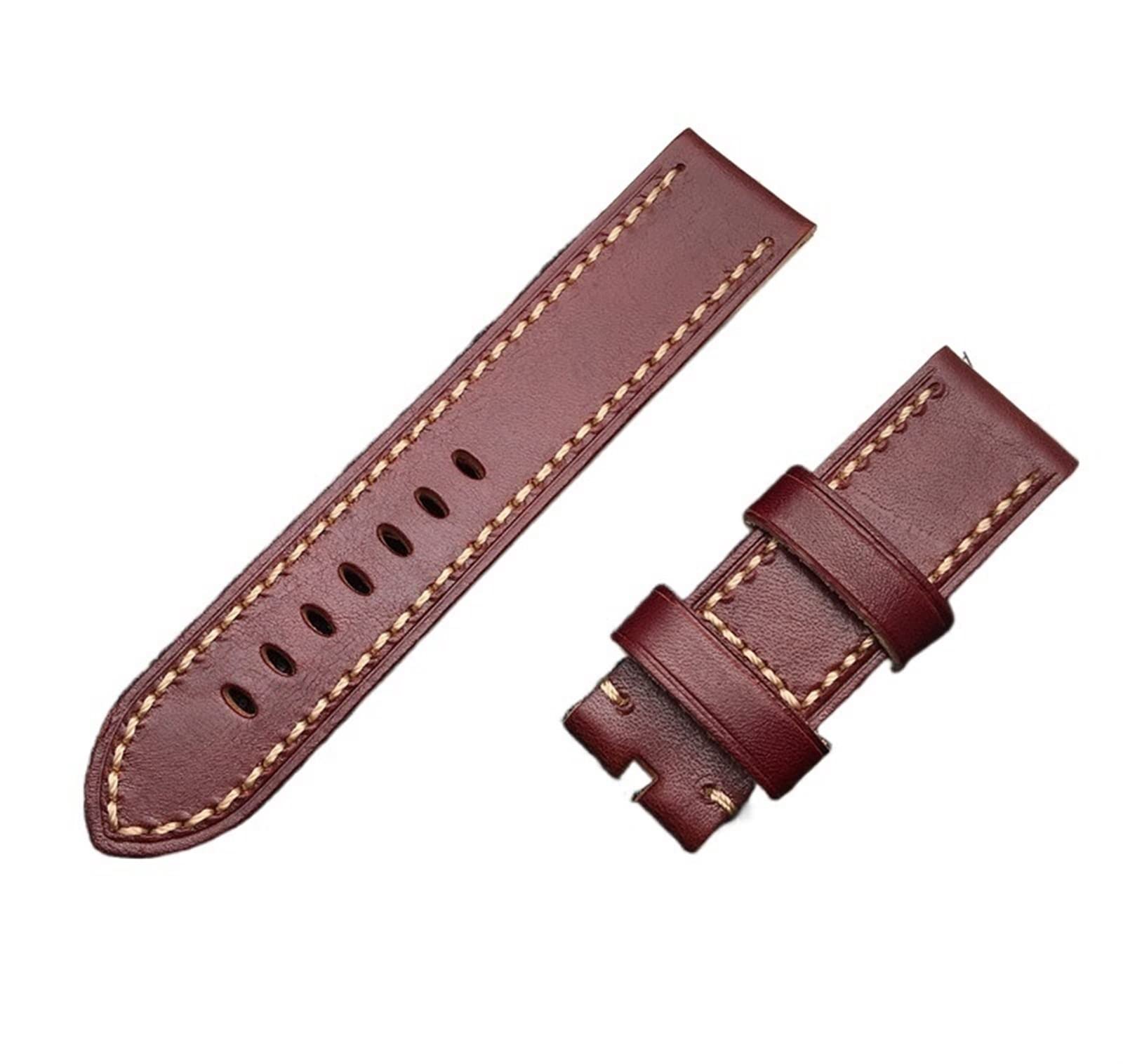 SERDAS 22mm 24mm 26mm di spessore vintage genuino cinturino in vera pelle di mucca fatto a mano da uomo per cinturino Panerai fibbia uomo