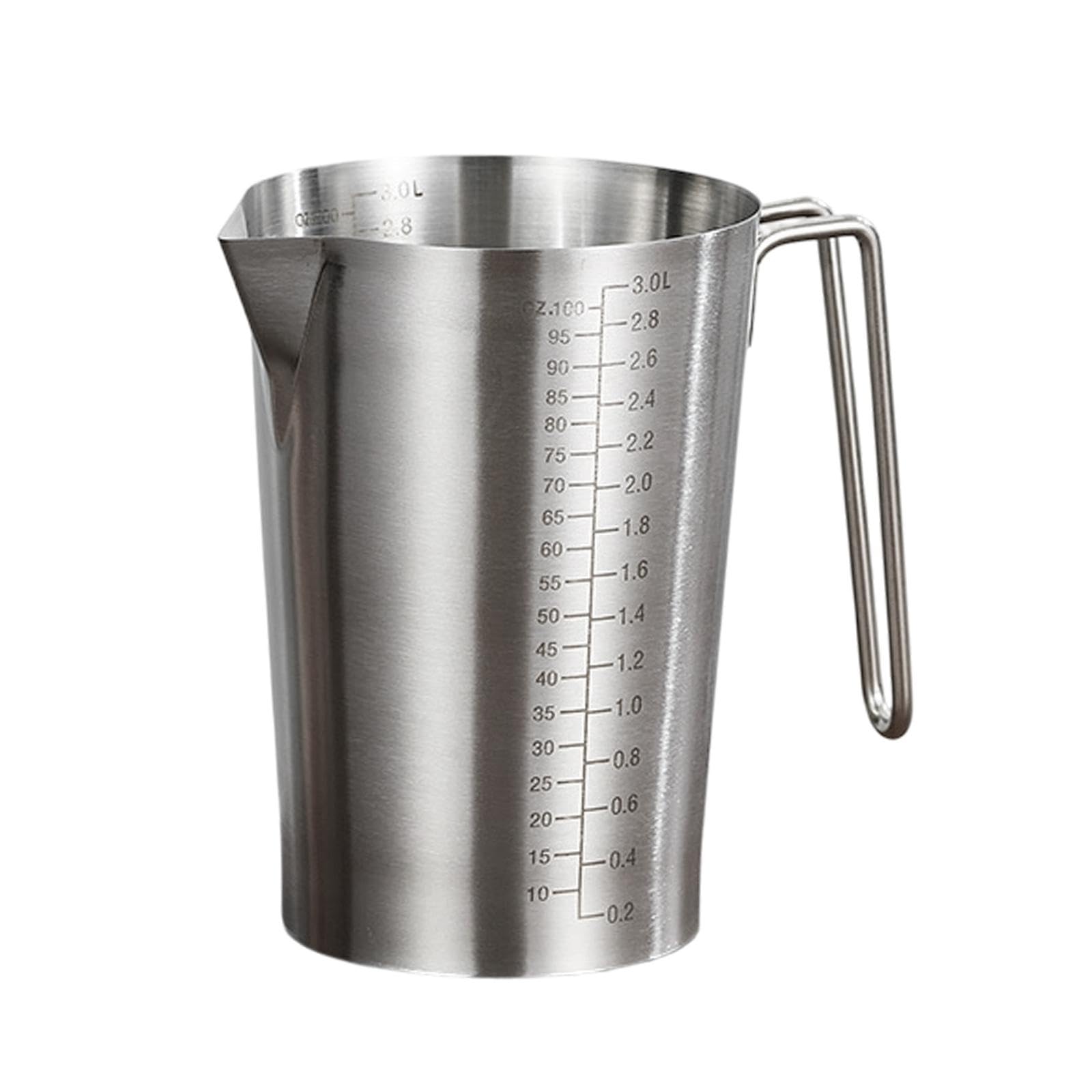 Taza Medidora de Acero Inoxidable, Taza Vertedora para Uso en Fábrica en Restaurantes Y Bares, Jarra Medidora de Líquidos con Escala, 3l, Individual