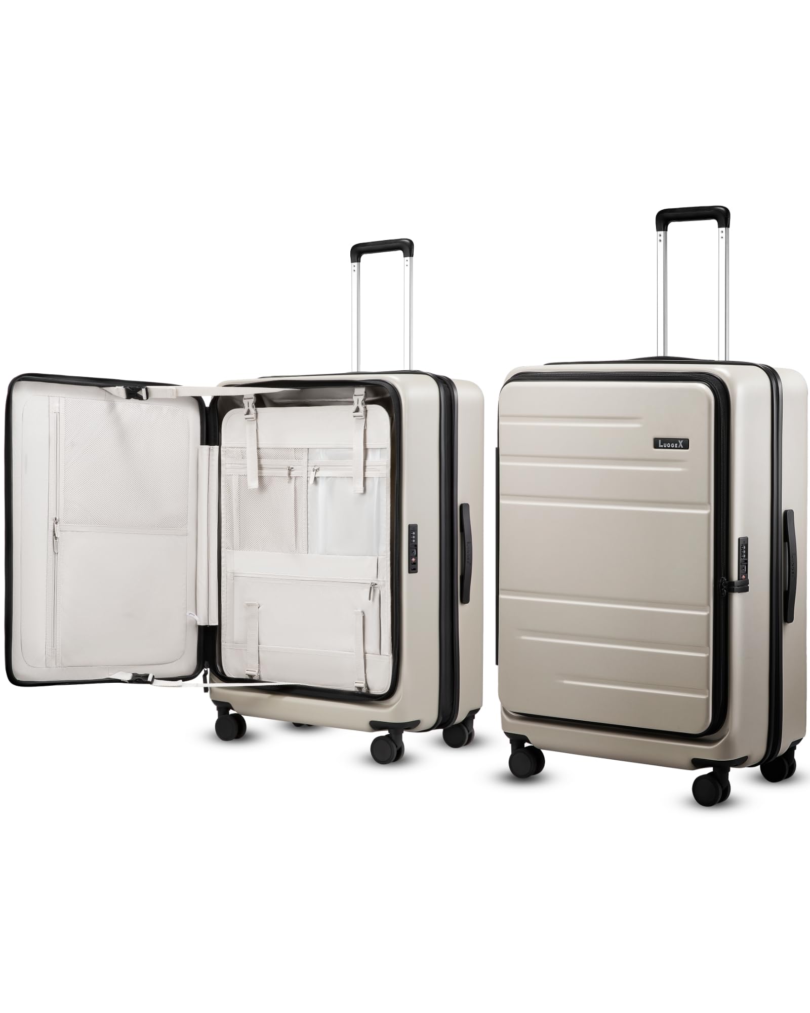 LUGGEX 28 Inch Beige Suitcase