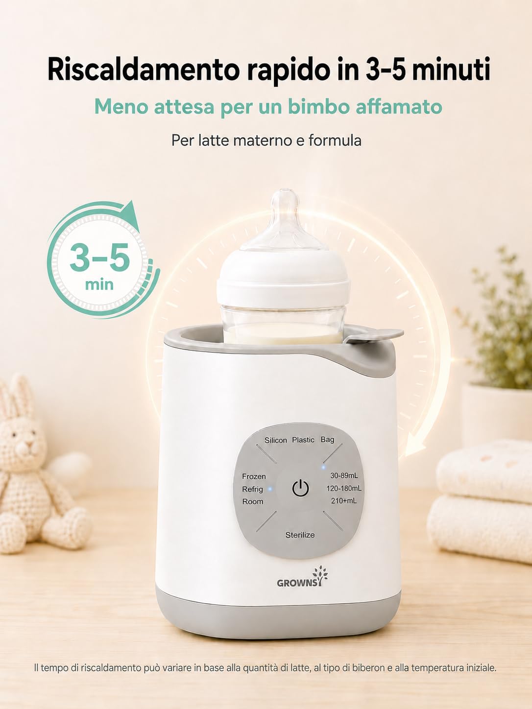 Scaldabiberon per bambini, riscaldamento rapido e caldo, sbrinamento, senza BPA, per bottiglie e alimenti per bambini 10 in 1, sterilizzatore per biberon controllo preciso della temperatura