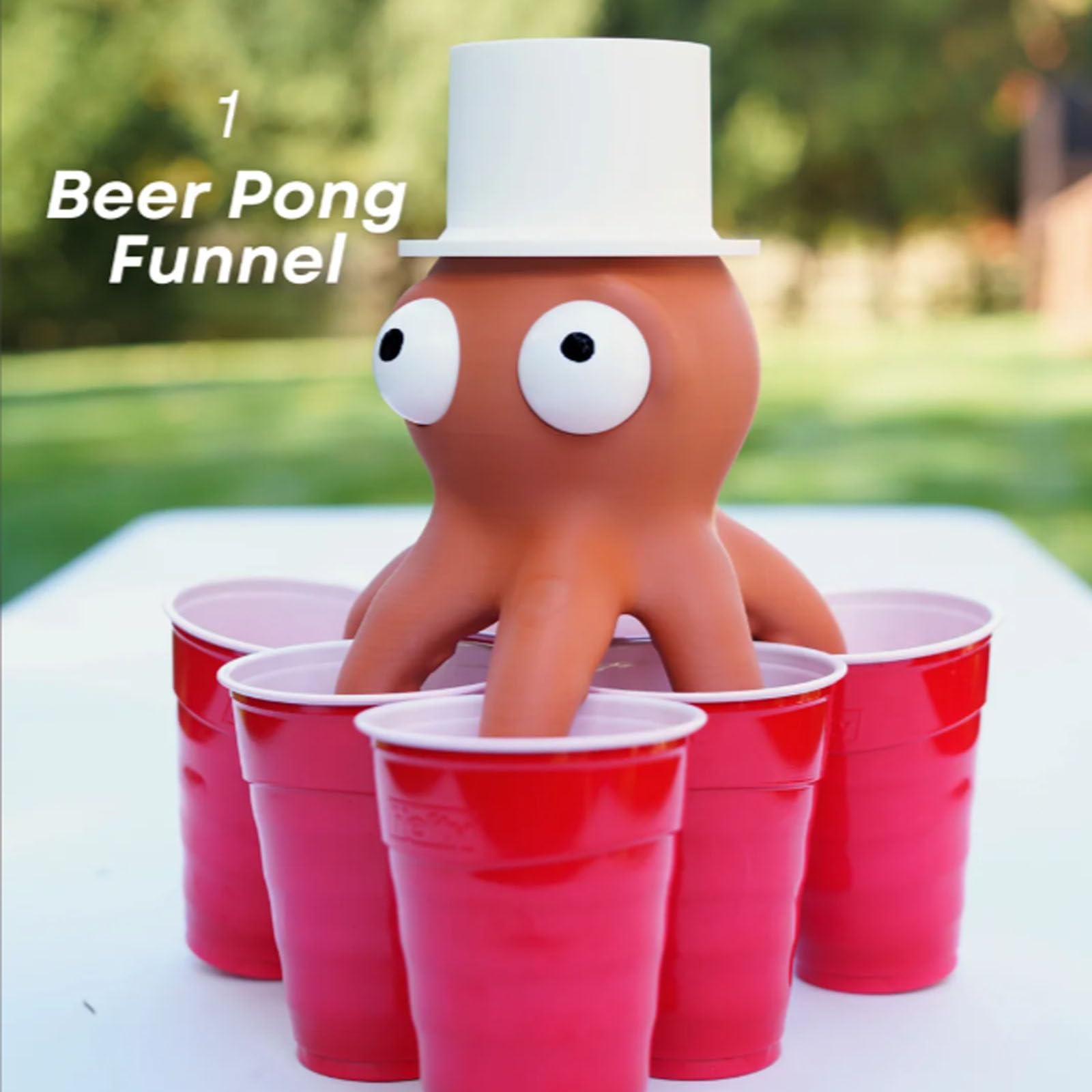 Accessorio per cup pong stampato in 3D con animali da festa Octopong (2pcs) | Divertente gadget per giochi per feste a tema polpo, set di giochi Cup Pong, accessorio di intrattenimento interattivo