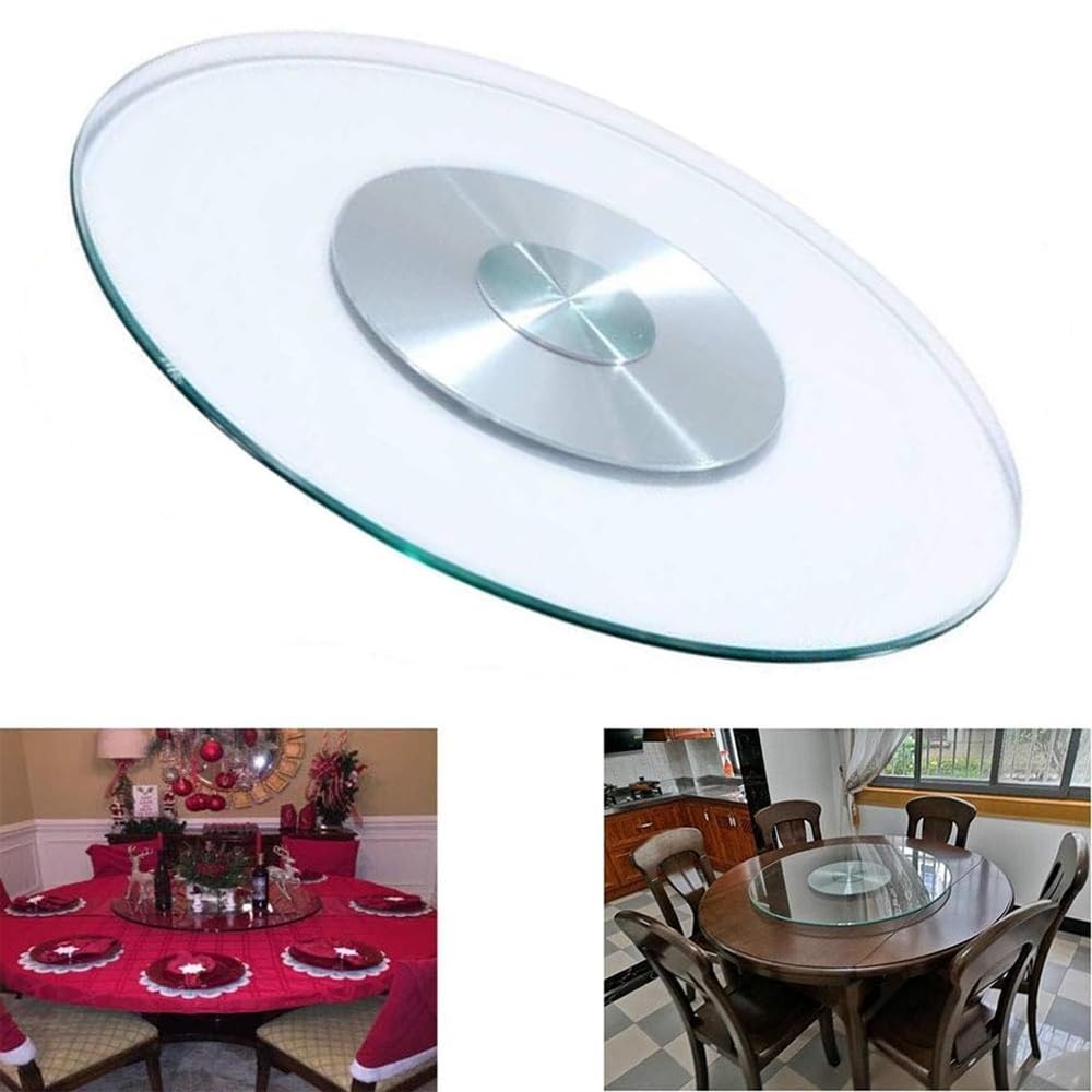 Plateau tournant de table en verre pour éviter de se lever pendant le service des plats