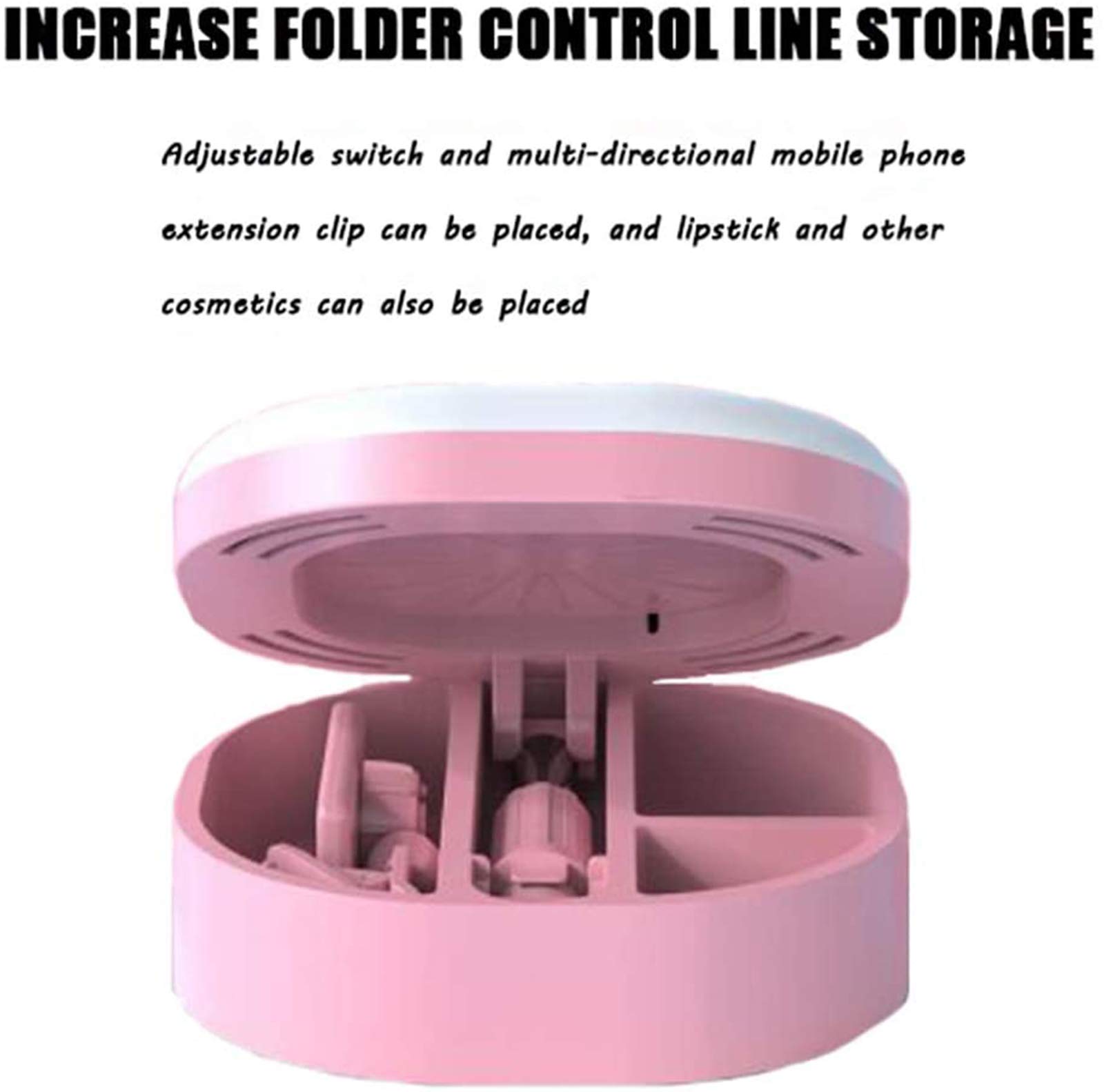 Luce ad Anello LED Pieghevole con Specchio per Il Trucco e Supporto per Telefono, Dimmerabile 3 modalità Colore Selfie Ring Light per Youtube, TIK Tok,Trucco, Fotografia,Blu
