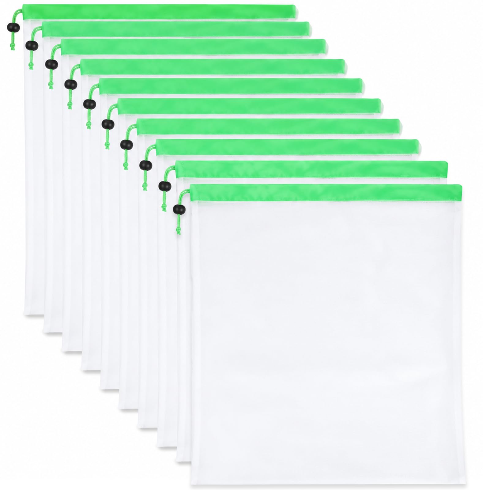 10 Pieces Reusable Produce Bags 30 x 35 cm Mesh ProduceBags with Drawstring