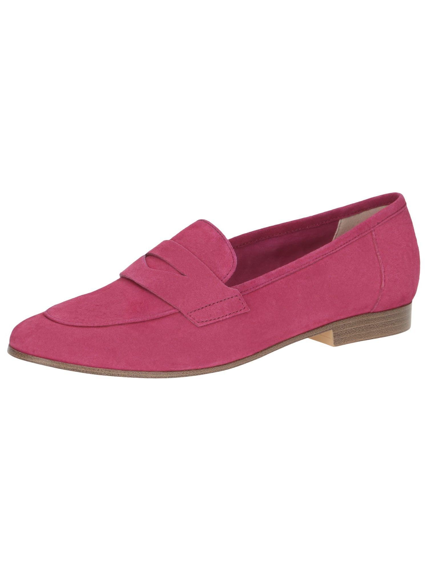 CAPRICE Women's Leather Loafers Elegant, Purple (Fuchsia Suede), 4.5 UK