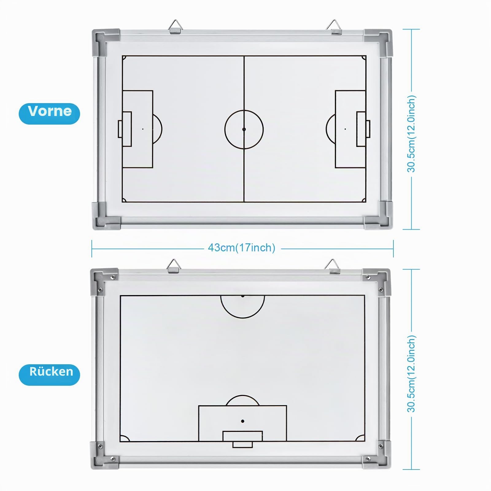 Taktiktafel Fußball, Professional Trainermappe Fußball, Fussball Taktiktafel mit Magnete, Stiften, Radiergummi für Fußballtraining und Wettkämpfe