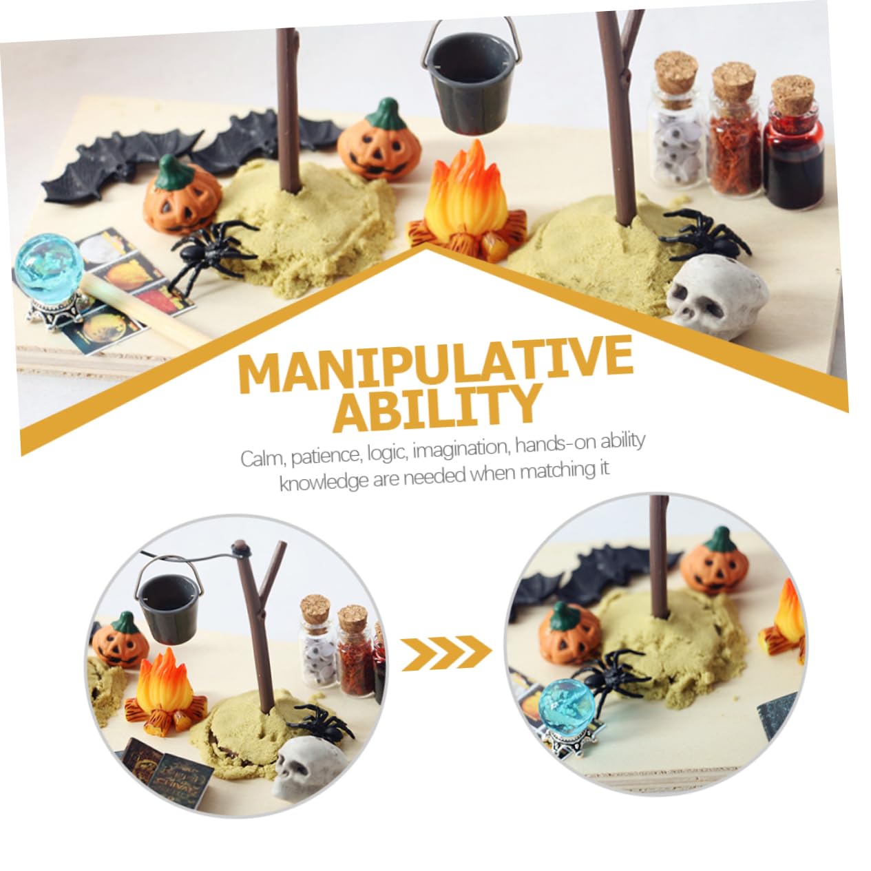 Halloween Puppenhaus Dekoration Set - Miniatur Figuren Aus Holz & Harz Für Kreative Deko