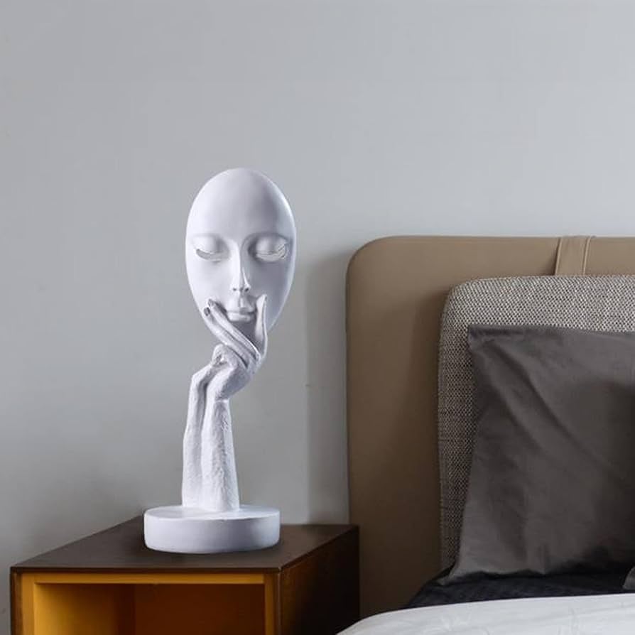 Amazon.co.jp: 抽象的なフェイスアート彫刻創造的な樹脂の人間の