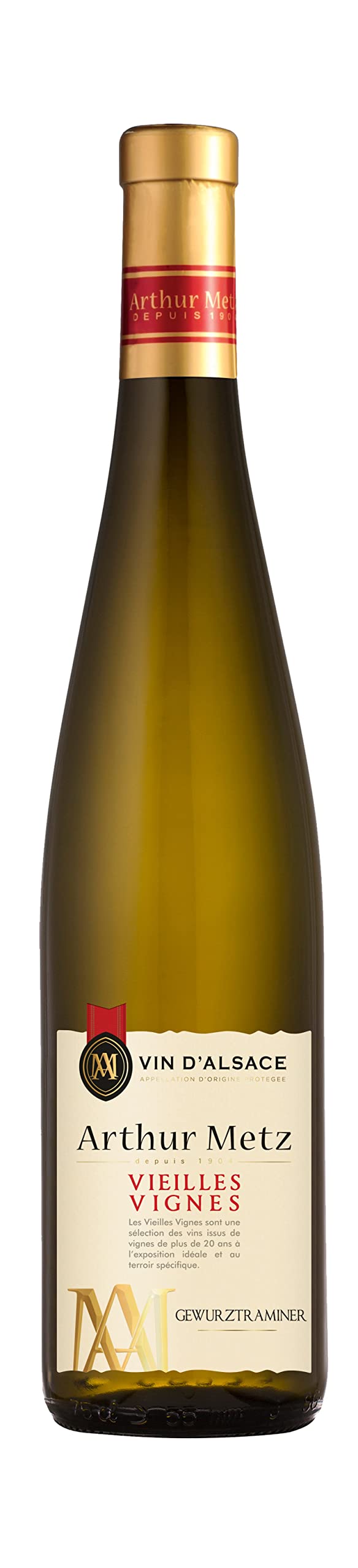 Arthur Metz - Edler Weißwein Gewürztraminer Vieilles Vignes, Alte Rebe, Halbtrocken (1 x 0.75 l)