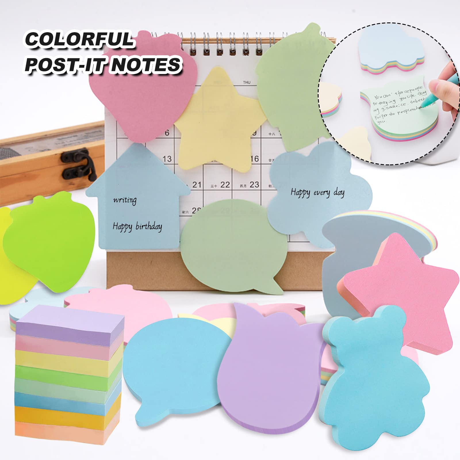 Notas Papel 70x70mm Oficina Escuela 560 Hojas Notas Adhesivas Estrella - 8 Colores, 70x70 Mm, Para Oficina