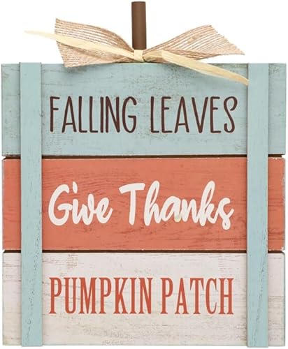 Miniatura 6 de Letrero de mesa de calabaza con guirnalda de cuentas de madera, decoración de otoño de Charmed By Dragons (letrero de calabaza naranja con guirnalda)