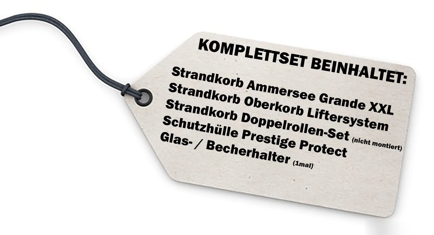bene living Strandkorb-Set Ammersee 3-Sitzer Teak - PE grau - Modell 586 - Liftersystem