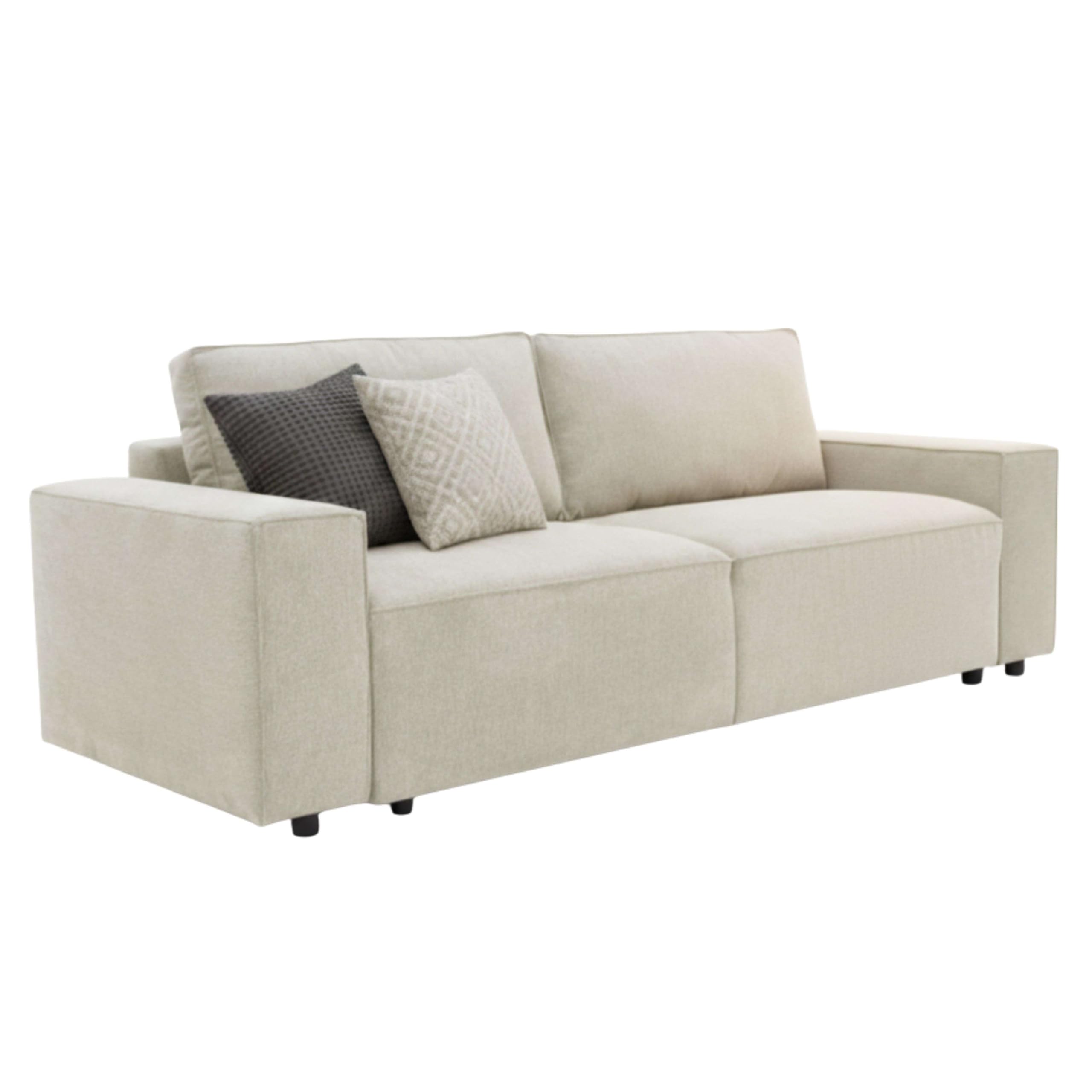 Miroytengo Sofá Cama Dutch para Salón Comedor Estilo Contemporáneo en Color Beige de 3 Plazas y con Arcón 239 cm