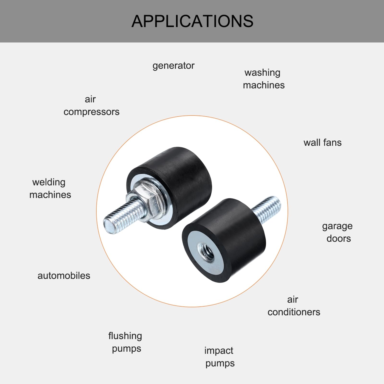 Sourcing Map M6 Rubber Shock Absorber Mounts – 20x15mm, Pack Of 8 – Reduce Vibration For Machines
