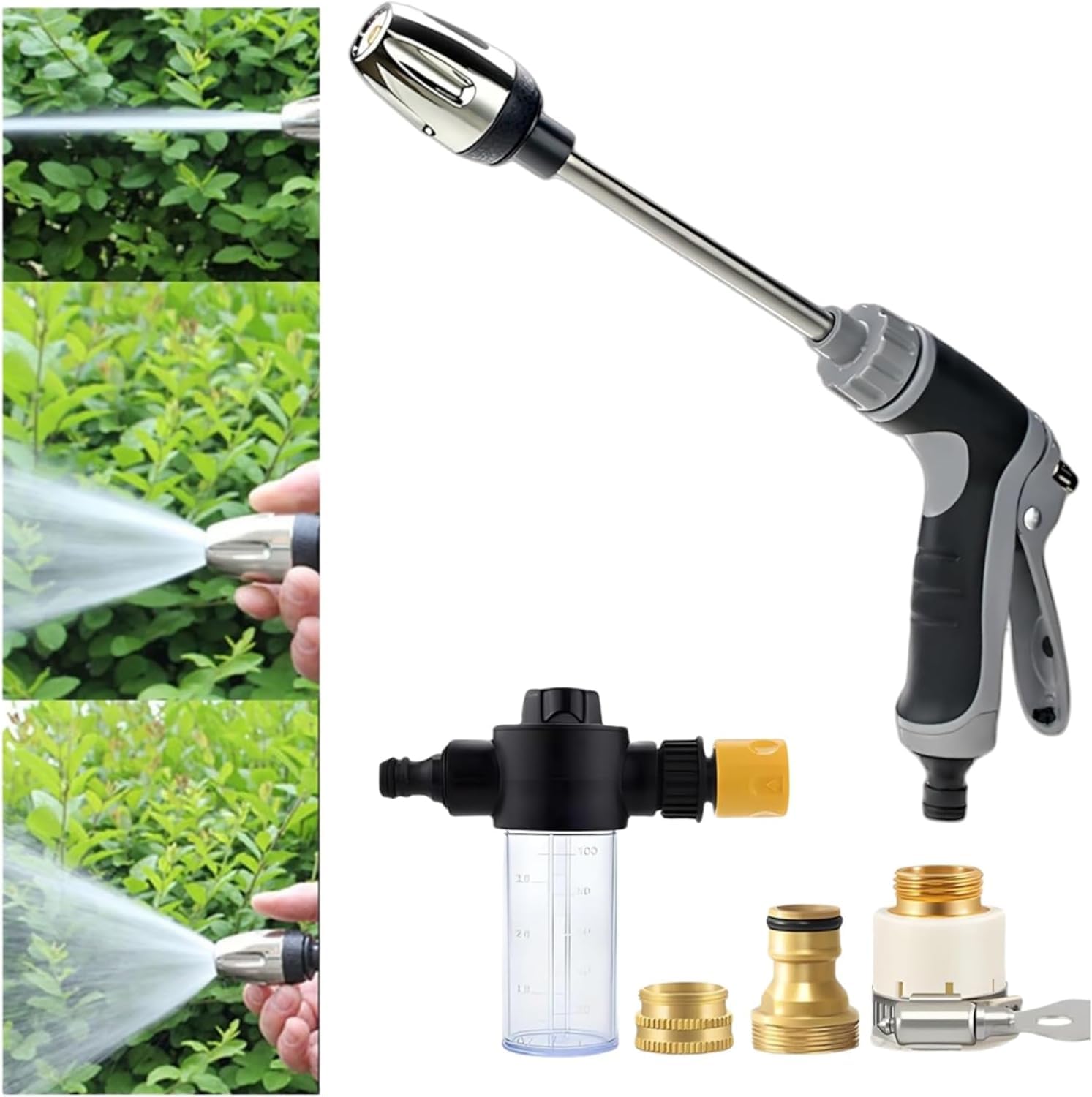 Ryfpdml Waterblitz Power Washer, Power High Pressure Cleaner for Every Garden Hose, Turbowasher for Hose Turbowasher Pressure Washer with 3 Connectors for Garden Home Gift (A8)
