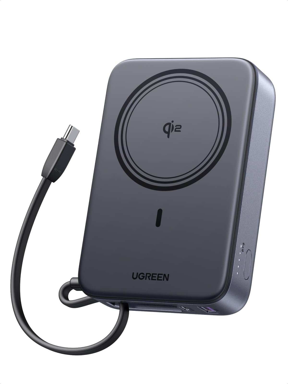 UGREEN Zapix Qi2 15W Magsafe Powerbank 20000mAh, Qi2 zertifizierte Magnetische Kabellose Power Bank mit USB-C 30W, Integriertes Kabel, Kompatibel mit MagSafe für iPhone 17/16/15/14/13/12 Serie