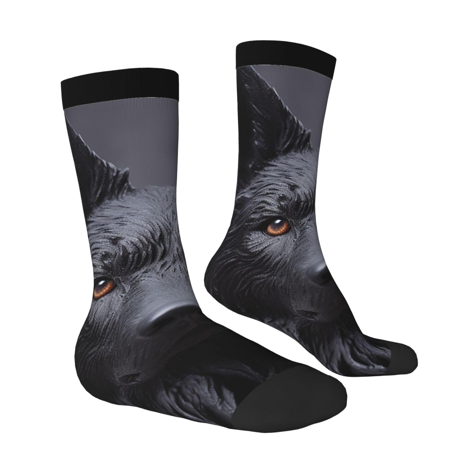 LZQPOEAS Black German Shepherd Athletic Socks Unisex Cushioned Crew Socks Hiking Running Calf Sock Soft Above Ankle Sock