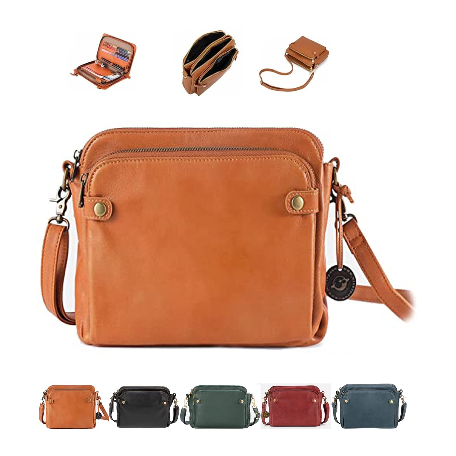 2023 New Crossbody PU leather Shoulder Bags and Clutches, Off-Crossbody Leather Shoulder Bags, Purse With Built In Wallet