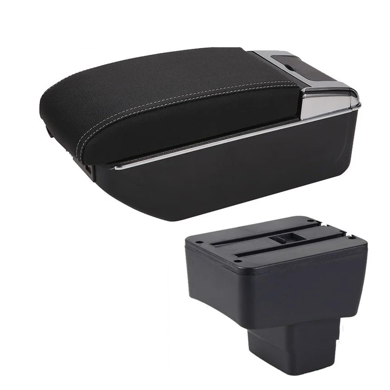 GBGWRMRYX Center Armrest Box For Mazda 2 For Skyactiv Version Cx3 For CX-3 Car Armrest Retrofit Storage Box Accessories Charging With USB Arm Rest(A Black white 7USB)