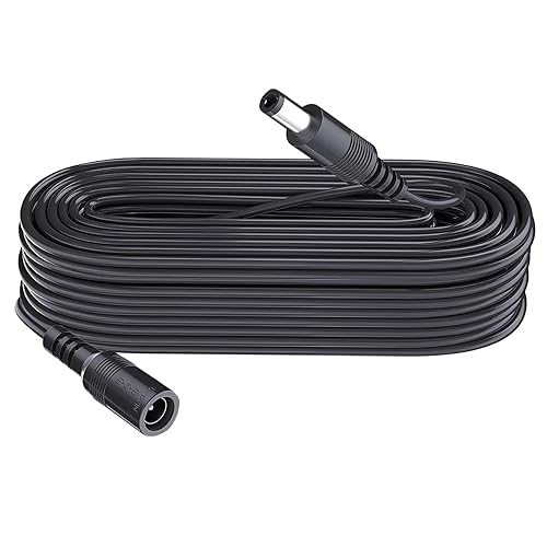 Miniatura 17 de Security-01 Cable de extensión de alimentación de 33 pies 10 M CC 12 V para cámara de seguridad CCTV DVR independiente, cable de extensión de CC
