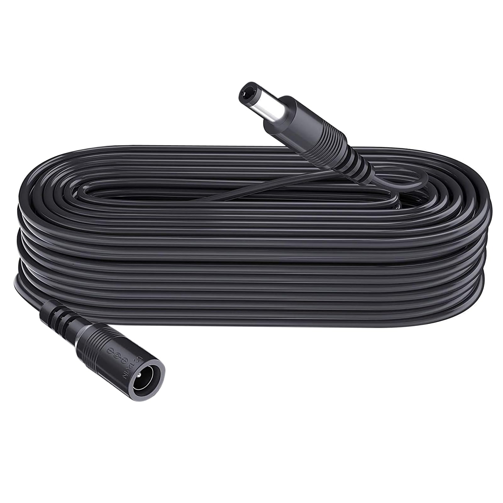 5 m DC Power przedłużacz, wtyczka 5,5 mm x 2,1 mm, obsługuje DC 5 V, 6 V, 9 V, 12 V, 24 V, do kamer bezpieczeństwa, DVR, routerów, drukarek, taśm LED, czarny
