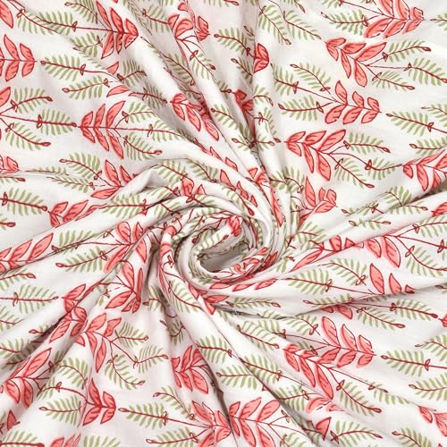 Image of BLOCKS OF INDIA 100% Cotton Dohar King Size Reversible Hand Block Printed Malmal Summer Dohar /Blanket (Color 4)