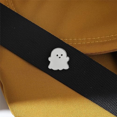 Image of Super Cute Small White Ghost Brooch Pin - Spooky Halloween Decoration for Bag, Lapel, Costume