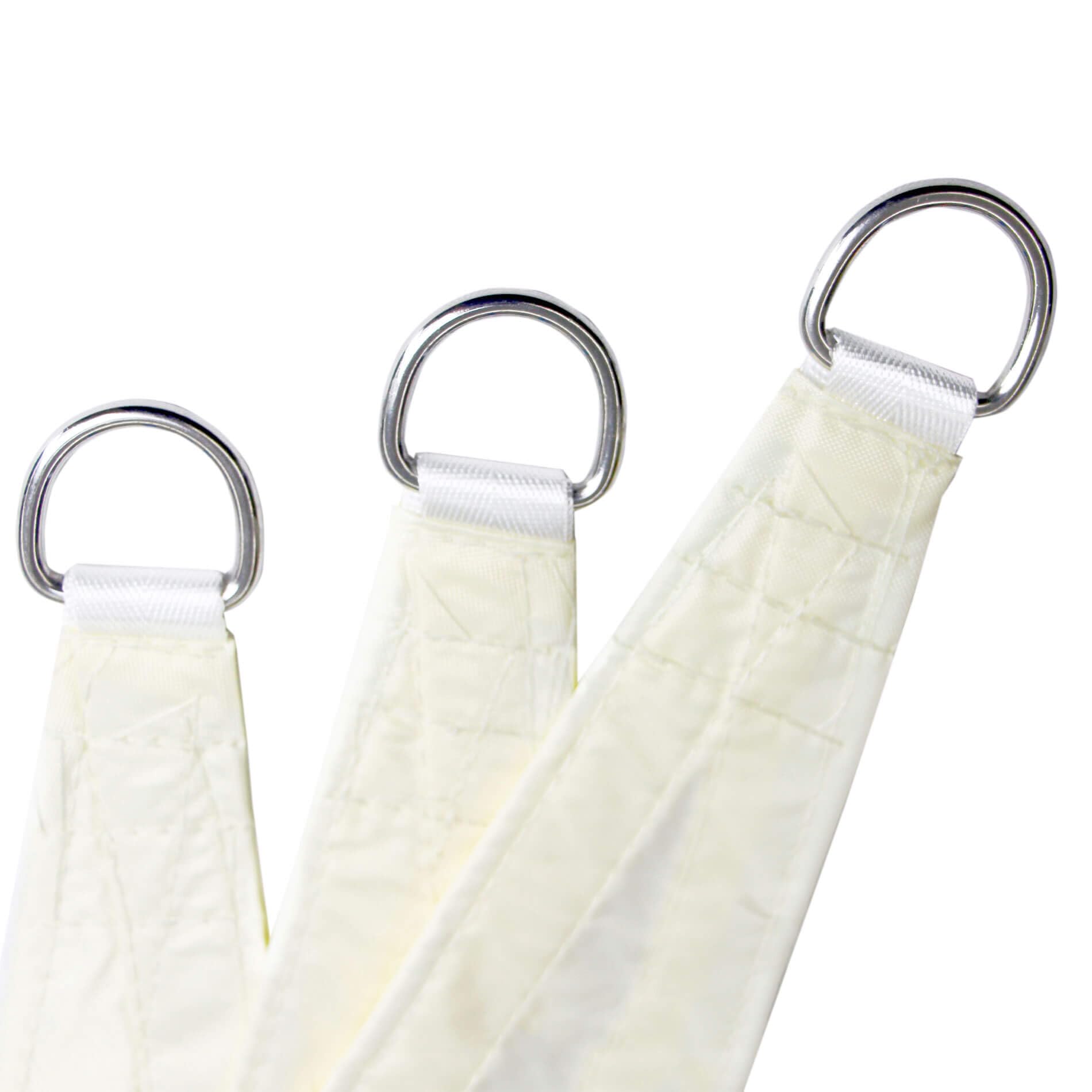 Rebecca Mobili Telo Ombreggiante Triangolare, Tenda a Vela Impermeabile, Bianco Crema, Poliestere, con Anelli e Corde, per Giardino Terrazzo - Misure: 5x5x5 mt - Art. RE6974