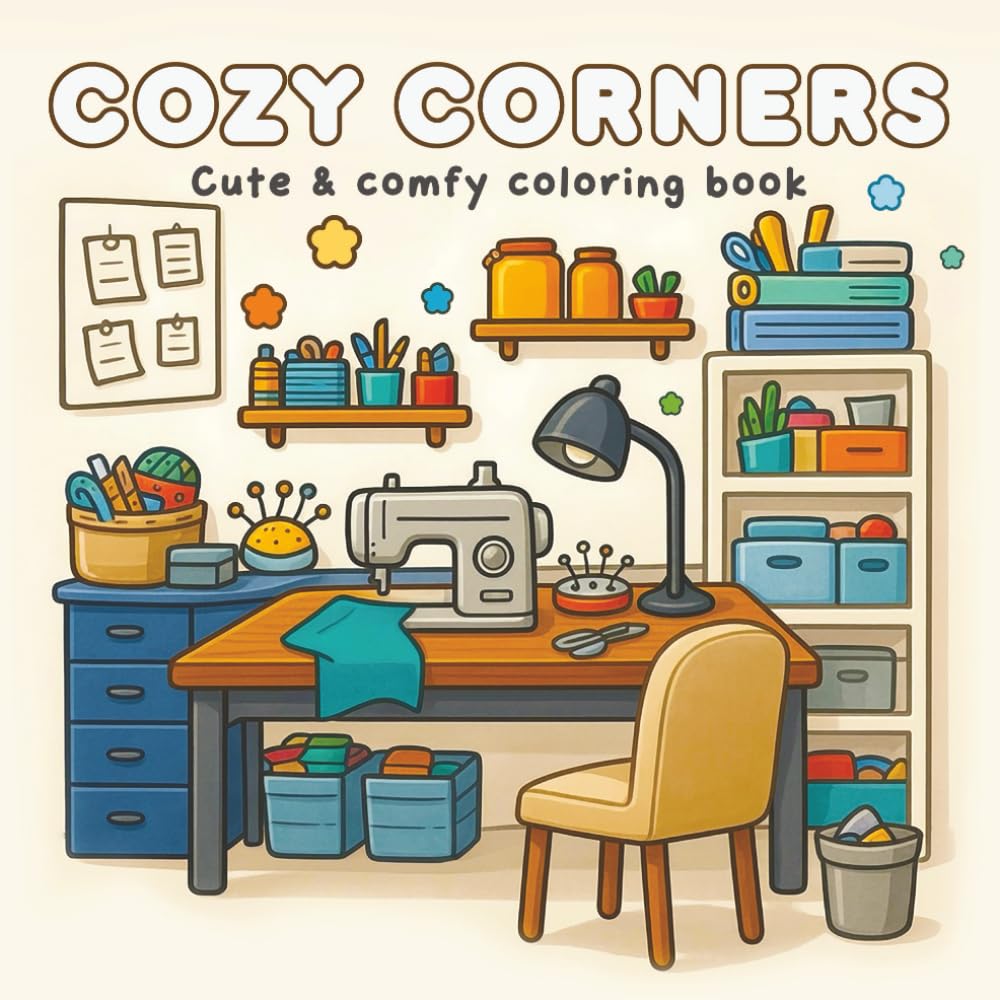 Cozy Corners: Cute & Comfy Stress-Free Coloring Book for Mindful Moments