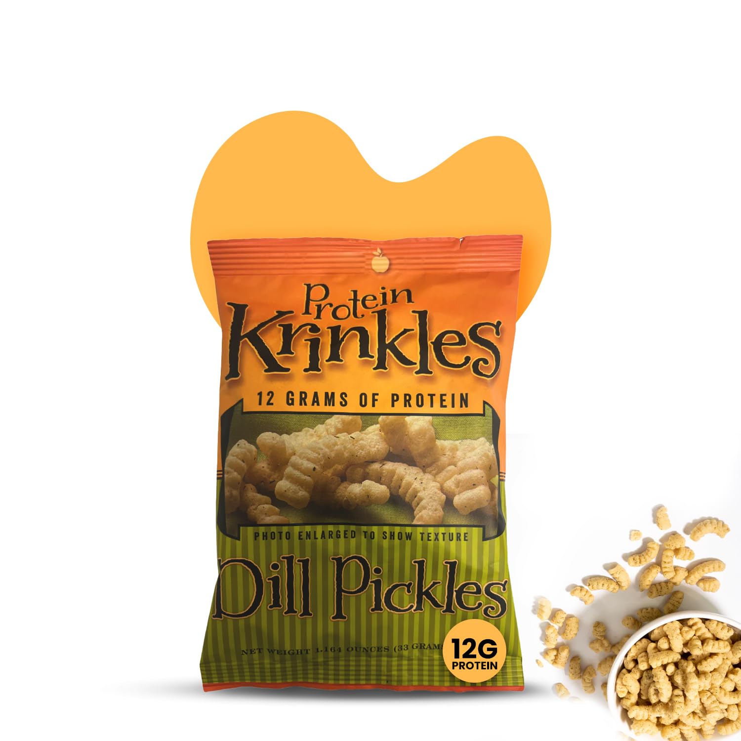 NutriWise - Dill Pickle Krinkles Chips | Healthy Crunchy Snack | High Protein, Low Carb, Low Sugar (7 Bags)