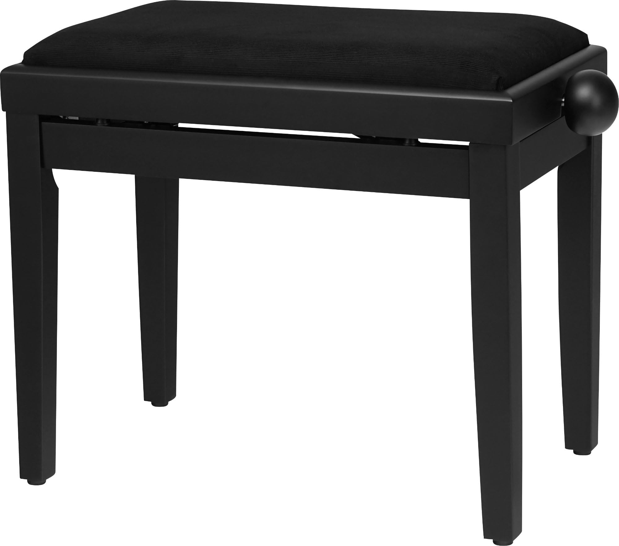 Piano Bench Black Mat, Solid Wood