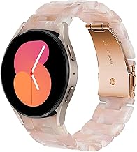 Miimall Bracelet en Résine pour Samsung Galaxy Watch 5 Pro 45mm/5 40mm 44mm, 20mm Bande de Remplacement pour Samsung Galaxy Watch 4 40mm 44mm/4 Classic 42mm 46mm/Active 2 40mm 44mm -Rosé Fleur