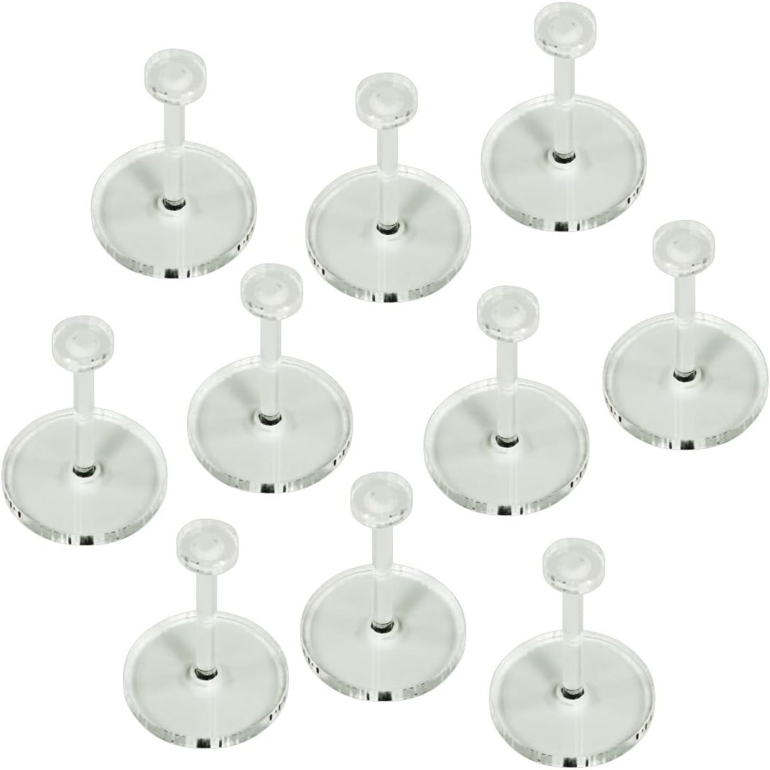 LITKO 27mm Flight Stands | Compatible with Star Wars: Legion | 3mm Clear | Round base, 1.25-inch peg & 9mm topper | Sturdy, nearly seamless | Set of 10 | Mounts trooper minis | Glue assemb