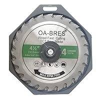 Vista 2 de Paquete de 3 hojas de sierra circular compacta con punta de carburo 24T TCT de 4-1/2 pulgadas con eje de 3/8 pulgadas, uso general para cortes