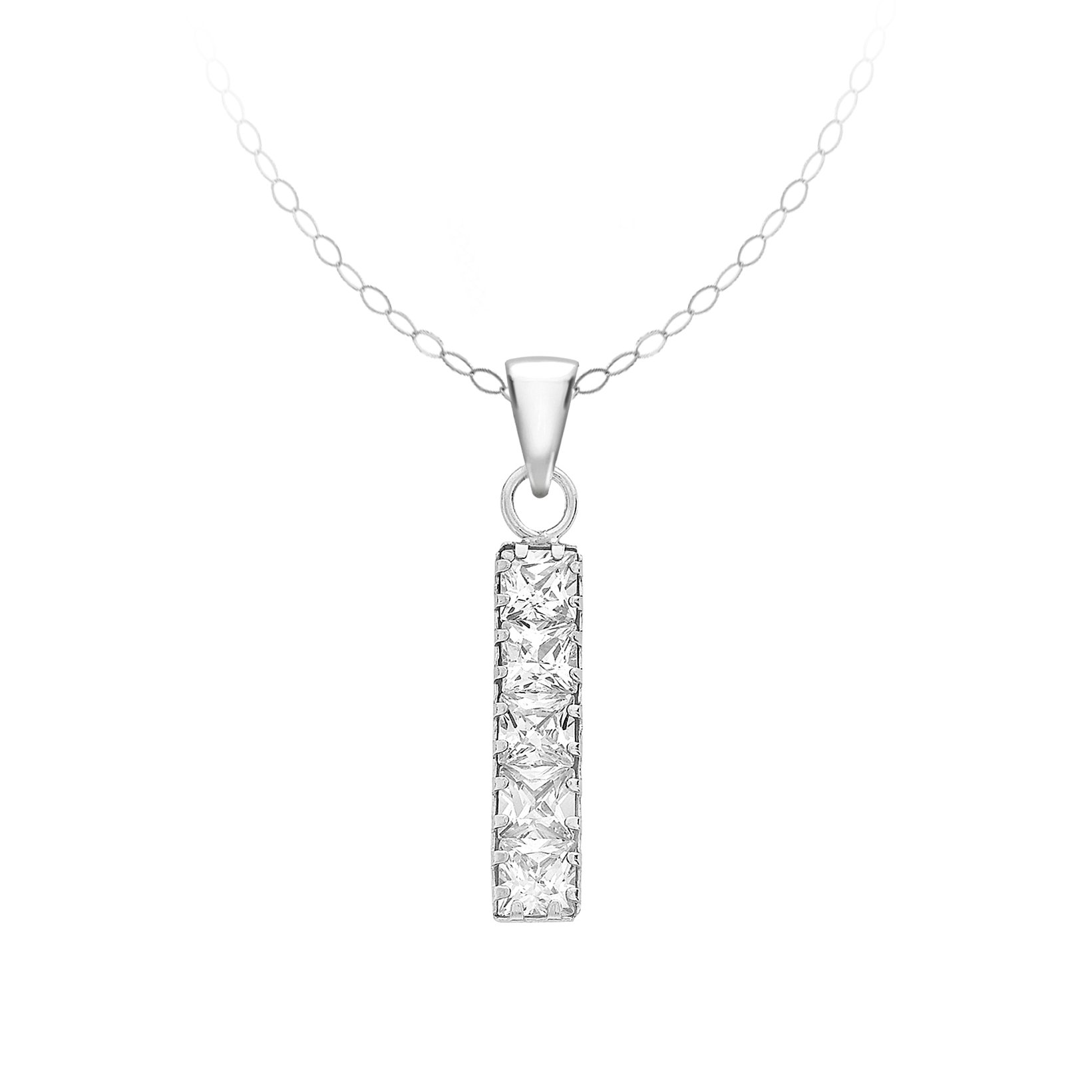 Carissima Collar de mujer con oro blanco de 9 quilates (375/1000), circonita, 46 cm
