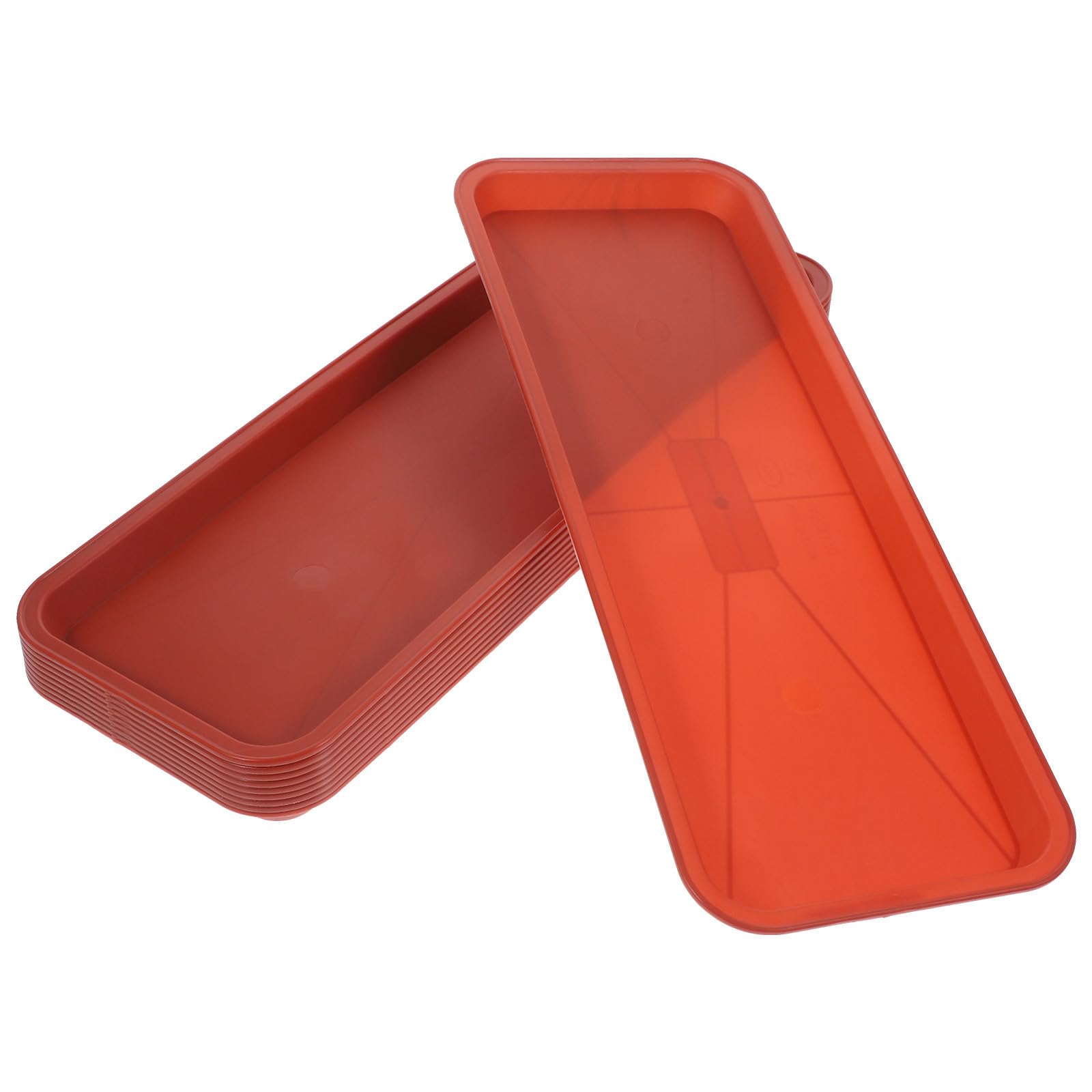 GLEAVI Sottovaso Rettangolare in PP Rosso, 10 Pezzi, Base Antiscivolo