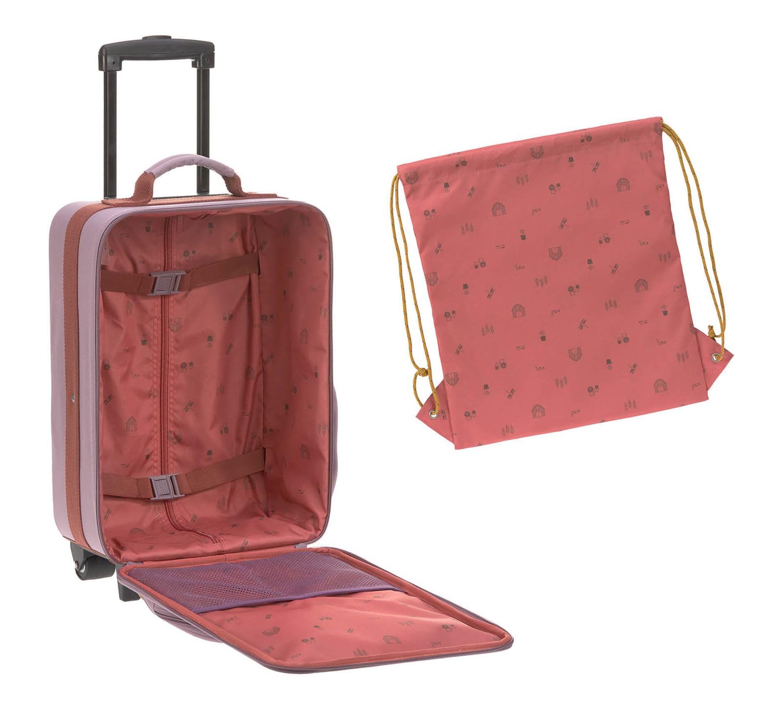 LÄSSIG Valigetta da viaggio per bambini con asta telescopica e ruote per bagaglio a mano/Trolley per bambini