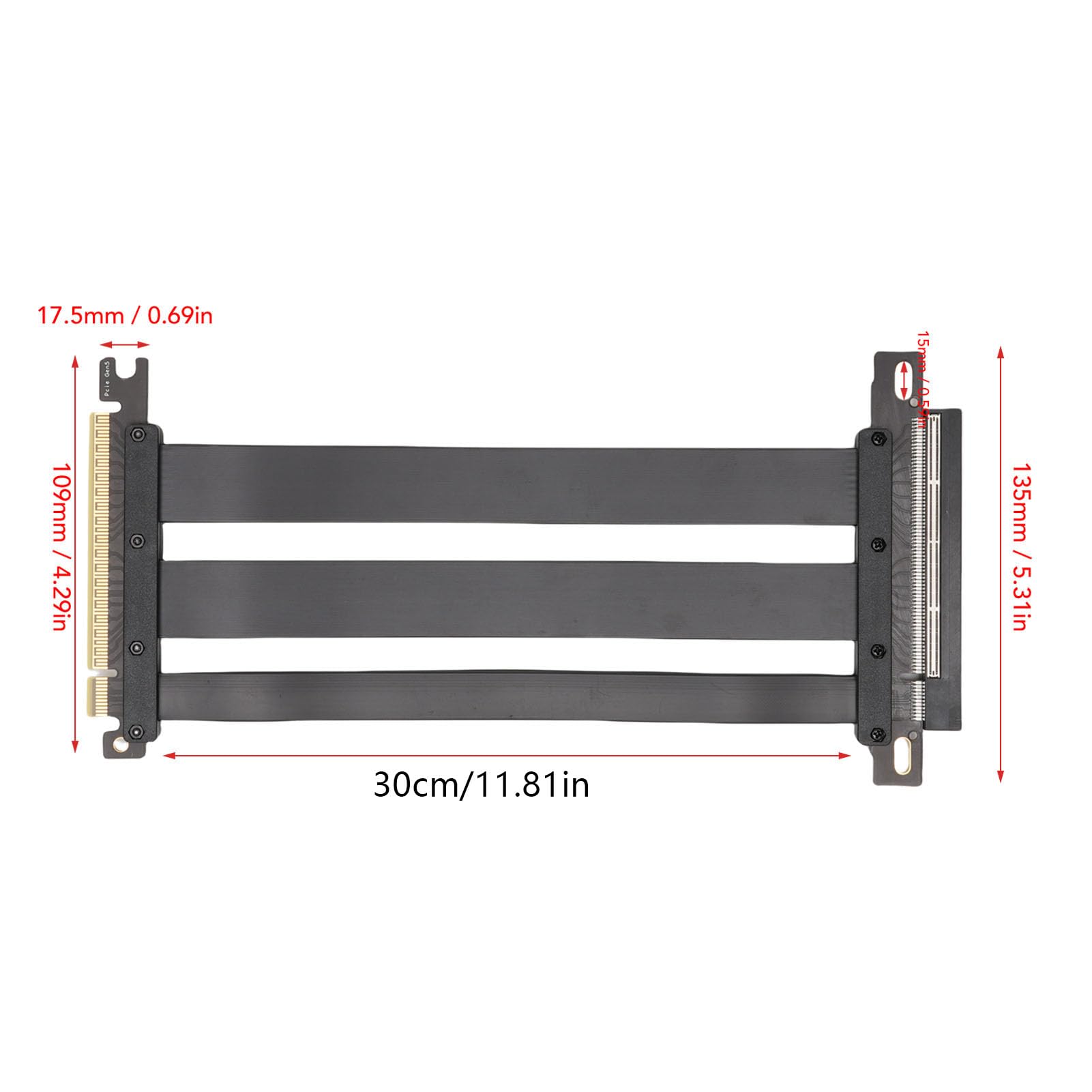 Cryfokt Kabel Przedłużający GPU, Przeciw Przedłużacze Interferencyjne Elektromagnetyczne PCIE 5.0 X16 do Obudowy PC (30cm)