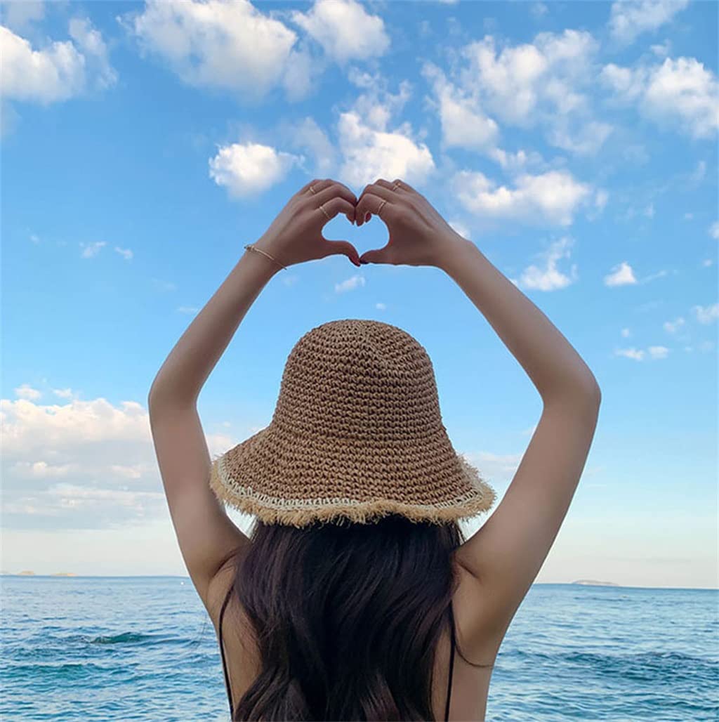 Sombreros para Mujer Sombrero Chino Panamás Protección UV Visera para el Sol Sombreros de Playa Viseras para Mujer Plegables