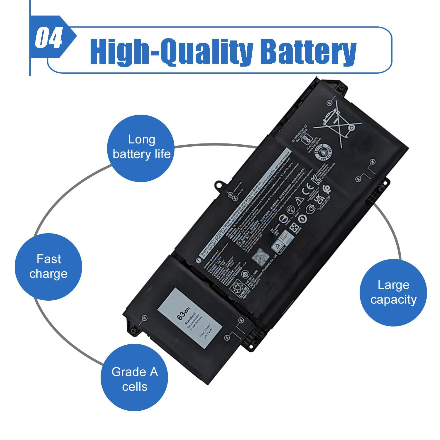 Amazon.com: Dentsing 7FMXV 63Wh Laptop Battery Replacement for