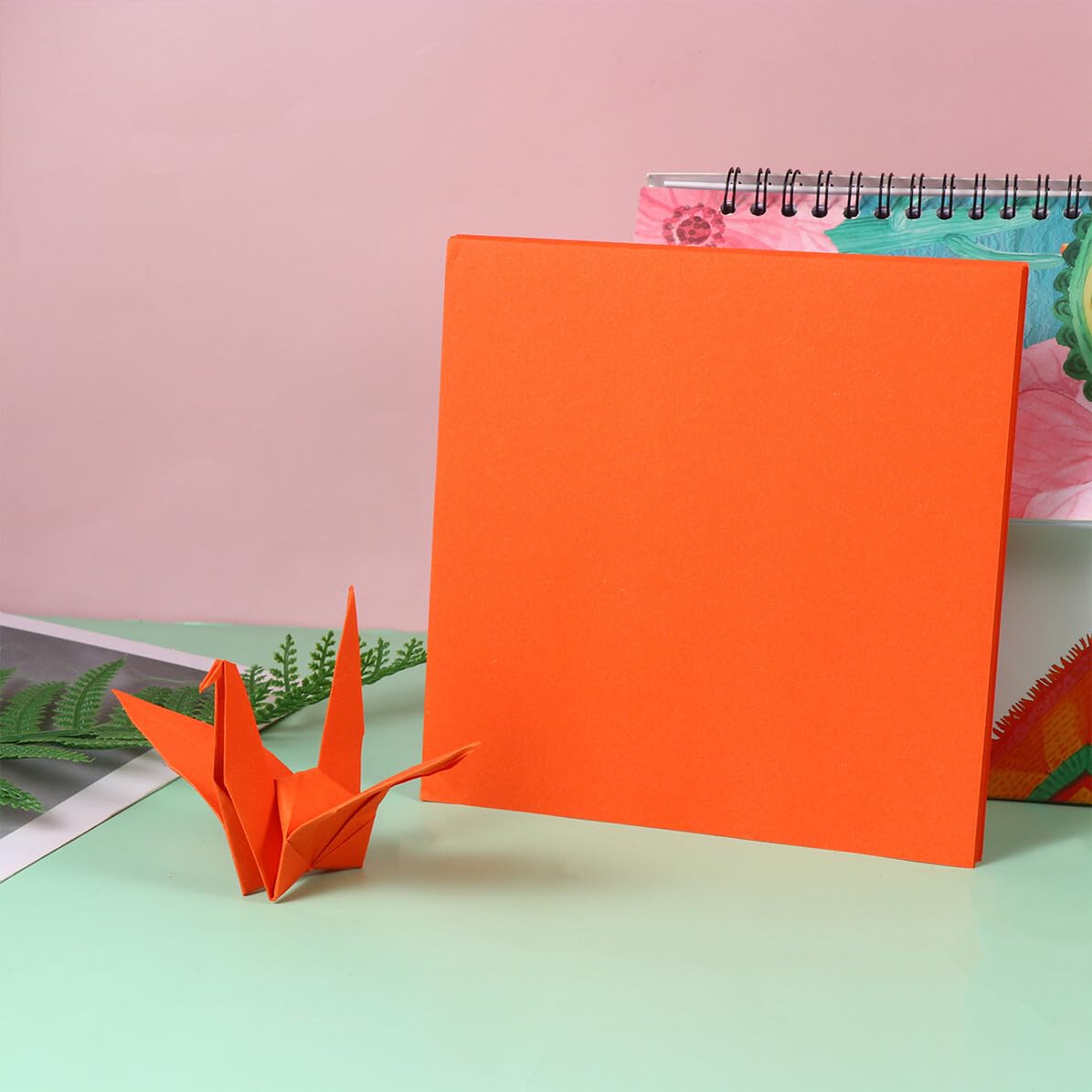 Carta Origami Arancione 500 Pezzi Quadrata in Carta Ecologica per Artigianato Manuale e Giochi Creativi per Bambini, Migliora Abilità Manuali